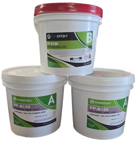 PurePoxy Polyurea Basecoat Fast Cure Summer Gray 3 gal Kit