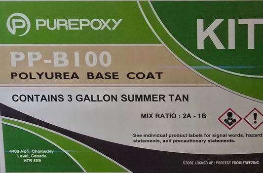 PurePoxy Polyurea Basecoat Fast Cure Summer Tan 3 gal Kit 2A+1B Bucket