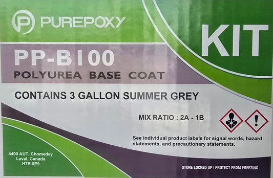 PurePoxy Polyurea Basecoat Fast Cure Summer Gray 3 gal Kit