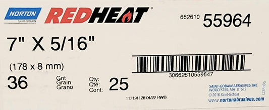Norton Red Heat 7"x5/16" Edger Discs (25 pack)