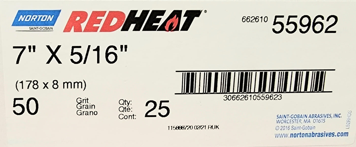 Norton Red Heat 7"x5/16" Edger Discs (25 pack)