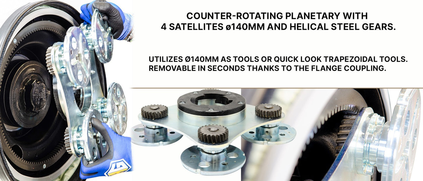 Hyper Grinder I-4Wood 4 Head Planetary Multi Sander Machine w/ Weight and Halo Light