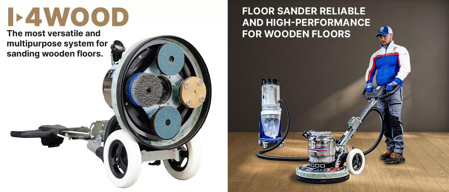 Hyper Grinder I-4Wood 4 Head Planetary Multi Sander Machine w/ Weight and Halo Light